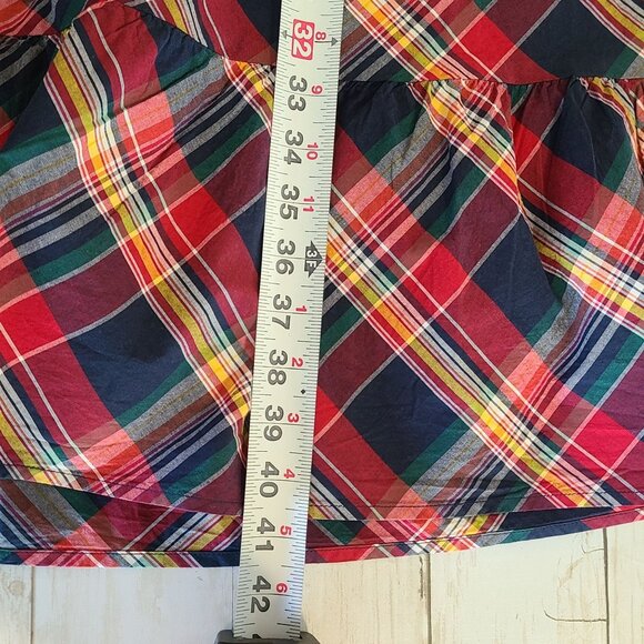 Gymboree Red Plaid Tiered Tiered Dress Womens Medium Holiday - Picture 7 of 10